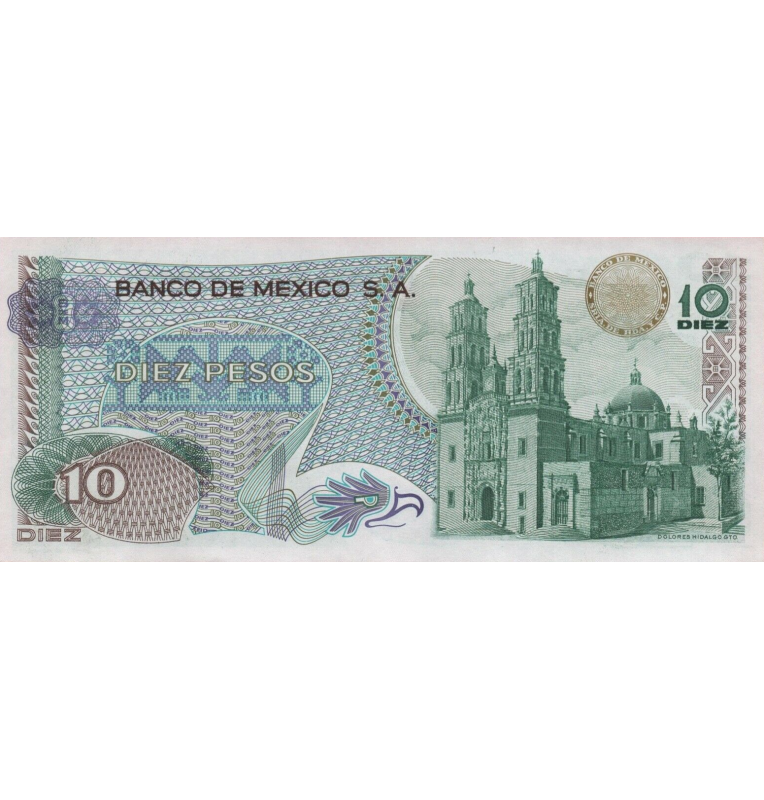 Mexico 10 Pesos 1977 Pick 63